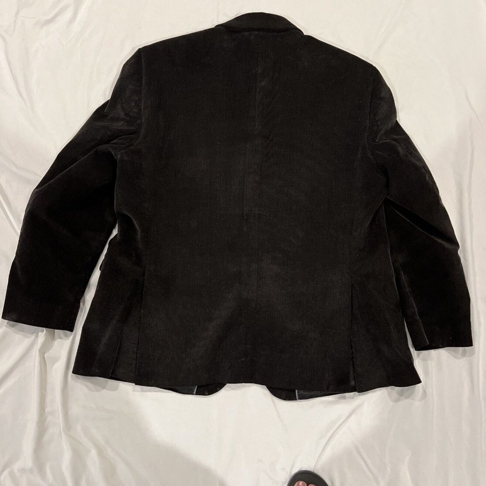 Pronto Uomo Mens Black Corduroy Blazer Sport Coat Two Button Casual Jacket 46S - Picture 9 of 16